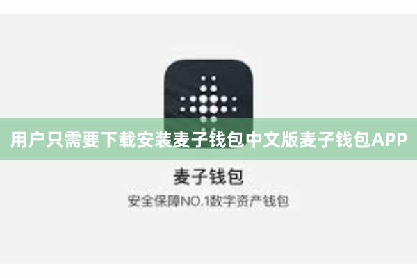 用户只需要下载安装麦子钱包中文版麦子钱包APP