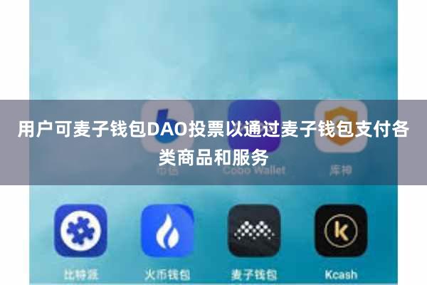 用户可麦子钱包DAO投票以通过麦子钱包支付各类商品和服务